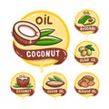 Seed oil logos set natural product vector emblem