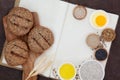 Seeded Brown Rolls and Ingredients Royalty Free Stock Photo