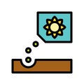 Seeding vector, Spring season filled icon editable stroke