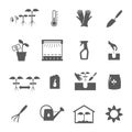 Seedling Black White Icons Set