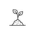 Seedling growth line icon