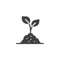 Seedling growth vector icon