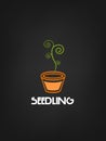 Seedling logo on a black background