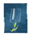 Seedling plant protected with a glass Royalty Free Stock Photo