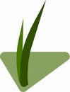 Seedlings of grass for breeding in the abstract vector. Icon for agriculture on the background of green rhombus