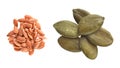 Flax and pumpkin seeds isolated on white Royalty Free Stock Photo