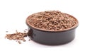 Flax seeds closed up in bowl Royalty Free Stock Photo