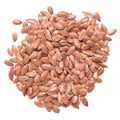 Flax seeds closed up isolated on white Royalty Free Stock Photo