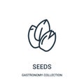 seeds icon vector from gastronomy collection collection. Thin line seeds outline icon vector illustration Royalty Free Stock Photo