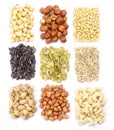 Seeds and nuts collection Royalty Free Stock Photo