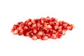 Seeds of pomegranate on white background Royalty Free Stock Photo