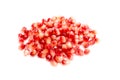 Seeds of pomegranate on white background Royalty Free Stock Photo