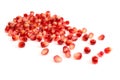 Seeds of pomegranate on white background Royalty Free Stock Photo