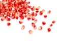 Seeds of pomegranate on white background Royalty Free Stock Photo
