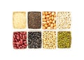 Seeds, whole grains in isolate on white. Royalty Free Stock Photo