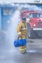 Seeing off the retirement of a firefighter in Russia.