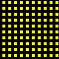 seeing yellow through the black square holed grill