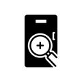 Black solid icon for Seek, scrutinize and finding