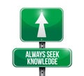 always seek knowledge road sign concept Royalty Free Stock Photo