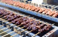 Seekh kabab being prepared