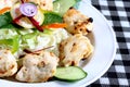 Seekh kebab with salad Royalty Free Stock Photo