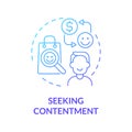 Seeking contentment blue gradient concept icon