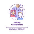 Seeking contentment concept icon