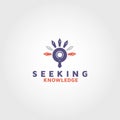 Seeking knowledge education vector logo design