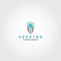 Seeking knowledge education vector logo design template