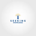 Seeking knowledge education vector logo design template idea