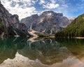 Seekofel reflecting at Lake Prags