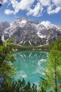 Seekofel seen along Lake Braies Royalty Free Stock Photo