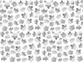 Seemless pattern with maple leaves in black and white Royalty Free Stock Photo