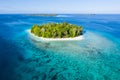 Aerial of Remote, Tropical Island Royalty Free Stock Photo