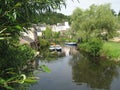 Seen flowery boat and Breton typical houses