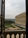Castle of Versailles seen from a window in France.