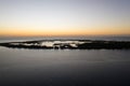 Aerial View of Remote Tropical Island at Sunset in Indonesia Royalty Free Stock Photo