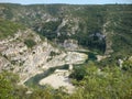 Tortuous river of the Gardon in Provence in France.