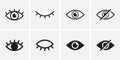 Seen and unseen eye icon set. Hidden and view eye icon vector. Visible invisible icon symbol collection