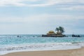 Seenigama Muhudu Viharaya is a Buddhist temple on the small island in the Indian ocean, Hikkaduwa, Sri Lanka