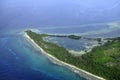 Seenu Hithadhoo Fresh Water Lake connected to Salt Ocean in Maldives. Royalty Free Stock Photo