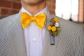 Seersucker Suit with yellow bowtie Royalty Free Stock Photo