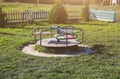 Seesaw on children playground. Outdoors games for kids. Summer day Royalty Free Stock Photo