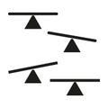 Seesaw icon. Balancing tool symbol. Simple black shape. Vector illustration. Royalty Free Stock Photo