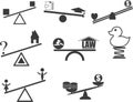 Seesaw icon, Variation black vector icon set Royalty Free Stock Photo