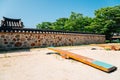 Seesaw on playground at Wolmi Park Traditional Garden in Incheon, Korea Royalty Free Stock Photo