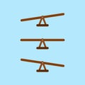 Seesaw vector balance measurement Royalty Free Stock Photo