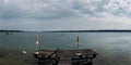 Seeshaupt, Bavaria Germany - Small boats in the harbor of recreative lake in summer Royalty Free Stock Photo