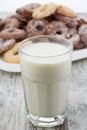Seet fresh cookies with a cup of milk