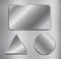 Seet of shiny metal plates. Vector illustrartion